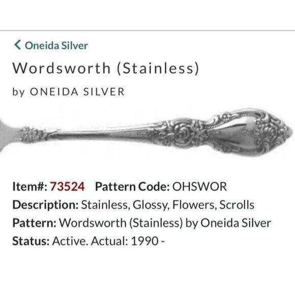 2 Salad Forks WORDSWORTH Oneida OCO USA Glossy Stainless Steel Flatware Lot - Picture 3 of 7